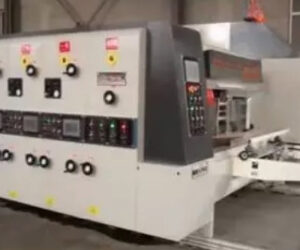 Automatic feeder water ink flexo printing slotting die-cutting carton boxing machine